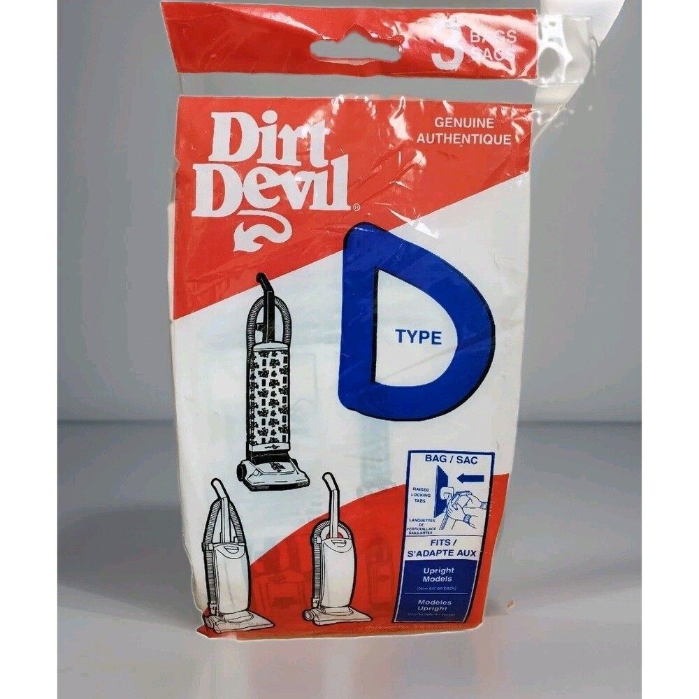 Dirt Devil Vacuum cleaner Bags Type D 3 Pack  Model 3 670147-001 NOS 1993